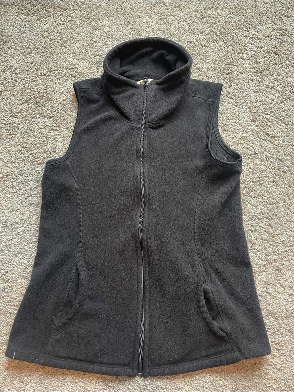 Old Navy Black Fleece Zip Front Vest